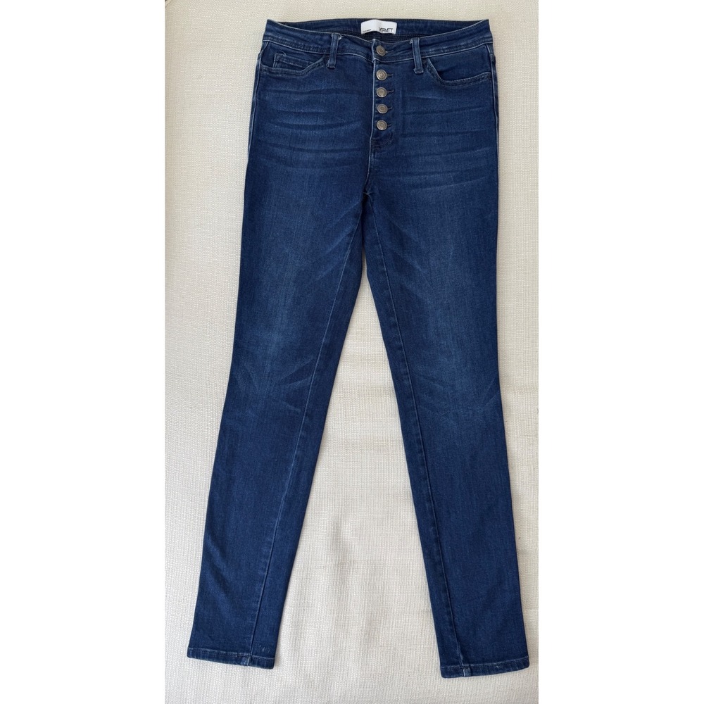 Vervet Skinny Jeans Womens 28 High Rise Exposed Button Fly Dark Wash Excellent